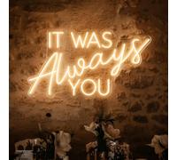 Xusdamyj Letrero de neón para boda con texto en inglés "It Was Always You", 5 V, USB, decoración de boda, decoración de pared para el hogar, regalo de compromiso