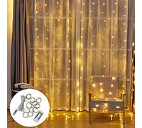 Xushiwanju Luz cálida y cómoda habitación Garland cortina Año Nuevo Boda Navidad Iluminación Decoración Decoración Iluminación LED Cortina Crear un cuento de hadas romance