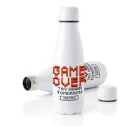 Xusilimo Botella Reutilizable de Acero Inoxidable 700ml con Diseño Gamer Ligera y Resistente, Ideal Colegios, Trabajo y Uso Diario en Niños y Adultos,Tapón Seguridad (Game over try again)