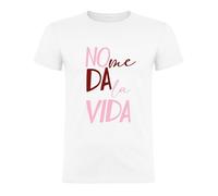 Xusilimo Camiseta Personalizada Unisex de Algodón - Regalo Original No me da la Vida - A Todo Color - Mujer y Hombre - Regalos Personalizados (FR/ES, Letras, L, Regular, Regular, Blanco)