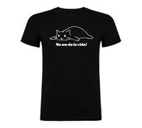 Xusilimo Camiseta Personalizada Unisex de Algodón - Regalo Original No me da la Vida - A Todo Color - Mujer y Hombre - Regalos Personalizados (FR/ES, Letras, S, Regular, Regular, Negro)