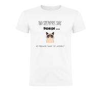 Xusilimo Camiseta Personalizada Unisex de Algodón - Regalo Original No Siempre Soy Borde - A Todo Color - Mujer y Hombre - Regalos Personalizados (FR/ES, Letras, XXL, Regular, Regular, Blanco)