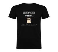 Xusilimo Camiseta Personalizada Unisex de Algodón - Regalo Original No Siempre Soy Borde - A Todo Color - Mujer y Hombre - Regalos Personalizados (FR/ES, Letras, XXL, Regular, Regular, Negro)