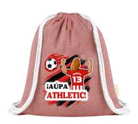 Xusilimo Mochila Infantil de Cuerdas en Algodón Reciclado, Ligera y Resistente, Perfecta para Regalos, Colegio y Excursiones, Diseño Único para amantes de futbol (Athletic, Rojo, Chica)