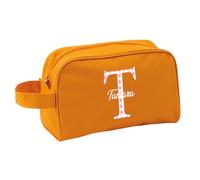 Xusilimo Neceser con Diseño Inicial - Guarda tu Maquillaje - Accesorios de Baño - Unisex - Niños y Adultos - Práctico para Todos (Inicial Vichy, Naranja)