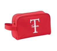 Xusilimo Neceser con Diseño Inicial - Guarda tu Maquillaje - Accesorios de Baño - Unisex - Niños y Adultos - Práctico para Todos (Inicial Vichy, Rojo)