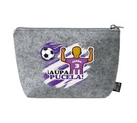 Xusilimo Neceser de Fieltro RPET Personalizable con Cremallera - 22x14 cm, Ligero y Reciclable, Perfecto para Regalos Útiles, Eventos Especiales, Regalo Futbol (Valladolid, Chico)