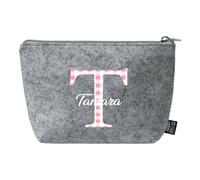 Xusilimo Neceser de Fieltro RPET Personalizable con Cremallera - 22x14 cm, Ligero y Reciclable, Perfecto para Regalos Útiles, Eventos Especiales, Regalo Iniciales (Inicial Vichy)
