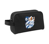 Xusilimo Neceser Infantil Negro de Fútbo| Ideal para Niños, Diseño Exclusivo, Práctico y Divertido para Llevar Material Escolar y Accesorios Viajes y Actividades Diarias (Chica, Negro, Leganes)