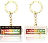 xutao 2 PZ Funny My Battery Social Keychain Sliding Interactive Mood Expression Creative Keyring For Women Men Cute Keyring Car Keys Gifts, multicolor, F