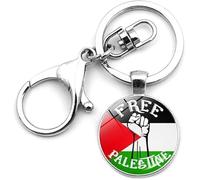 xutao Palestina bandera llavero libre Palestina langosta llavero cadena para la casa llave del coche de un lado Palestina llavero titular joyería regalo, multicolor, F
