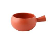 XUTCEKOUYR Cuenco con mango de cerámica, fideos for desayuno for el hogar, sopa, avena, congee, olla pequeña for leche, adecuado for uso familiar o diario(6inch red)