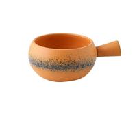 XUTCEKOUYR Cuenco con mango de cerámica, fideos for desayuno for el hogar, sopa, avena, congee, olla pequeña for leche, adecuado for uso familiar o diario(6inch yellow)