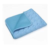 XUTCEKOUYR Ice Silk Cooling Pad for Dogs Summer Self Cooling Mat, Portable Kennel Bed, Non-Slip Breathable Pet Cool Pad Small Medium Cats(Blue,XS 40x30 cm)