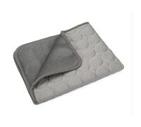 XUTCEKOUYR Ice Silk Cooling Pad for Dogs Summer Self Cooling Mat, Portable Kennel Bed, Non-Slip Breathable Pet Cool Pad Small Medium Cats(Light Grey,S 50x40 cm)