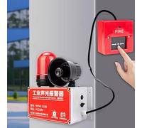 XUTNZA Alarma Incendio Inalámbrica con Sonido Y Luz,Alarma Seguridad para Sitio con 3botones Conexión,Compatible con Fallos Alimentación Y Alarma,Distancia Señal 25-100m,Sirena 120dB,sin Cableado