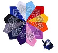 xutong 12 pañuelos rayados unisex, diadema para el pelo, bufanda para el cuello, ciclismo, vaquero, bandanas para hombres y mujeres