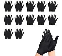 xutong Guantes de algodón, color negro, 12 pares, talla universal, material elástico, para examen de accesorios, cuidado diario