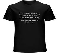 XUTSE Dear Person Behind Me Shirt Be Kind Message Mental Health Awareness Top Sweatshirt Short Sleeve Casual Graphic Tees Black S