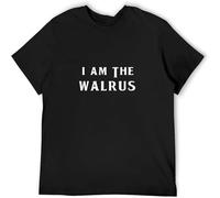 XUTSE I Am The Walrus Funny 60' Music Hippie Top Sweatshirt Short Sleeve Black XXL