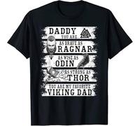 XUTSE Limited Retro Norse Mythology and Viking Saying Best Daddy T Shirt Short Sleeve Tops Black L