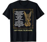 XUTSE Limited St. Michael The Archangel Prayer Catholic Saint Religious T Shirt Black 3XL