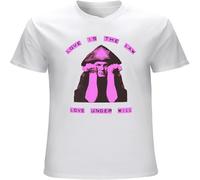 XUTSE Men's Aleister Crowley Love is The Law T Shirt Pagan Occult Magick Satan White M