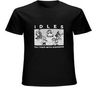 XUTSE Men's Discrete Idles Kill Them with Kindness Vintage Band t Shirt Black XL