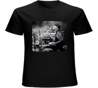 XUTSE Men's God Save Me Travis Barker T Shirt Casual Retro Comfortable Vintage Gift Tees Black S