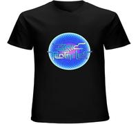 XUTSE Men's Ozric Tentacles 'Bubble Logo' T Shirt Fit Casual Graphic Short Sleeve Tops Black S
