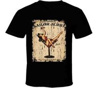 XUTSE QzHP The Sailor Jerry Vintage Ad Poster Distressed T Shirt Black 3XL