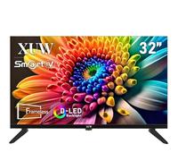 XUW Smart TV HD de 32 pulgadas, televisor con retroiluminación D-LED, diseño sin bordes, interfaz HDMI USB DVB-T2/S2 RJ45, pantalla grande para sala de estar, dormitorio, entretenimiento en el hogar