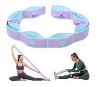 Xuwajeyu Banda elástica de Estiramiento para Yoga con 8 bucles, Banda de Fitness para Yoga, Banda de Estiramiento con Lazos para flexibilidad, estiramientos de Gimnasia con Marcas para Todos los