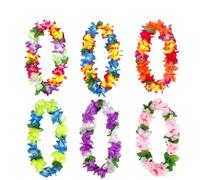XUWEWI Collar de flores tropicales gruesas leis hawaianos, 18-60 piezas, for playa, fiesta luau hawaiana, recuerdos for piscina, suministros for fiestas hawaianas Para Fiestas