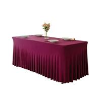 XUWEWI Cubierta de Mesa elástica una Pieza 6 pies, Falda for Fiesta Boda, Banquete Hotel, Mantel Blanco Ajustado Licra, tamaño Rectangular para Bodas Fiestas(Dark Red,2pcs)