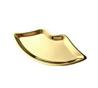 XUWEWI Porta Joyas 4 Uds. Plato de joyería pequeño en forma labio bandeja exhibición acero inoxidable pendientes(Gold)