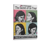 XUWSEWNE Póster de The Secret of Us Tour de estilo vintage, lienzo estético, póster de música y películas, pintura decorativa para sala de estar, dormitorio, 30 x 45 cm, estilo marco