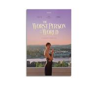 XUWSEWNE Póster estético de La peor persona del mundo, arte de pared vintage, póster estético de música y películas, pintura decorativa para sala de estar, dormitorio, 60 x 90 cm, estilo sin marco