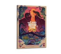 XUWSEWNE Póster estético de The Land Before Time para pared, diseño vintage de música y películas, pintura decorativa para sala de estar, dormitorio, 40 x 60 cm, estilo marco