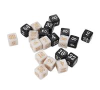 XUXHOU 20 Dados Numerados, Dados de Plástico de Esquina Cuadrada con Diseño de 2 Números Múltiples para Juegos de Mesa, Juegos de Matemáticas, Educación, Blanco Perla y Negro