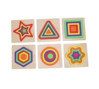 XUXHOU 6 Formas de Tablero de Rompecabezas Geométrico de Madera, Juguete a Juego 3D para Educación Temprana, Material de Madera de Bajos, Ideal para Niños de 1-3 Años, Mejora la Coordinación