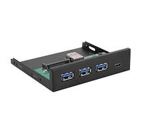 XUXHOU Aloy 3-Puerto USB3.0 + 1 Puerto USB3.1 Panel de Tarjeta de Expansión de Interfaz Tipo C para Media Dashboard Black