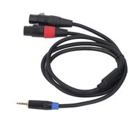 XUXHOU Cable divisor XLR hembra dual hasta 3,5 mm en Y, calidad de sonido para reproductor de CD, conexión fácil, 24.000 conectores dorados, diseño resistente, funcional y robusto, funcional para los