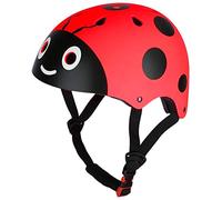 XUXHOU Casco Protector para Niños ABS EPS Casco de Bicicleta para Niños 50 a 54 Cm Esfera Ajustable Diseño de Mariquita Ventilado para Ciclismo Patinaje Scooter Bicicleta de Equilibrio (Rojo)