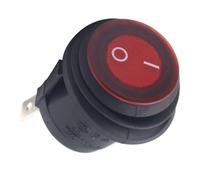 XUXHOU Interruptor Basculante Redondo de 12 V, Interruptor de Palanca Redondo de 3 Pines de 20 Mm con Luz Indicadora Roja y Tapa, de Encendido y Apagado de Metal de Plástico para Uso en Panel de