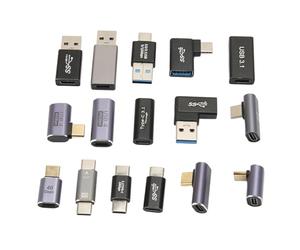 XUXHOU Kit de 16 adaptadores USB, convertidor de carcasa de aleación de aluminio, que se impone para dispositivos periféricos de ordenador telefónico, fácil de usar para la transferencia de datos