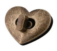 XUXHOU Metal Duradero -Bloqueo de Metal para Bolsos Diseño en Forma de Corazón Fácil de Abrir/Cerrar 5 Juegos en Plata y Bronce (Bronce)