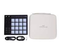 XUXHOU Midi Controller Pad, Controlador de Tambor Midi Portátil con 16 Almohadillas de Batería 2 Perillas de Fader Asignables RGB para Producción Musical