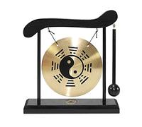 XUXHOU Mini Instrumento de Percusión de Mesa del Zodiaco Chino Gong de Escritorio con Mazo de Madera para Decoración del Hogar, Regalo de Exhibición de Escritorio de Oficina (Gráfico de chismes