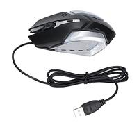 XUXHOU Ratón de Cable óptico con 4 Claves de Juego y Conexión USB Ajustable para los Requisitos de Oficina y Juego (Black)